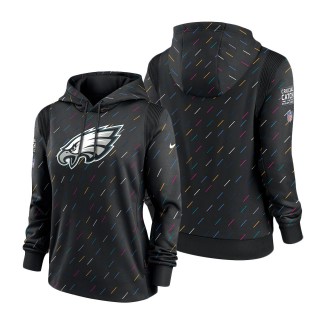 Women Eagles Anthracite 2021 NFL Crucial Catch Therma Pullover Hoodie
