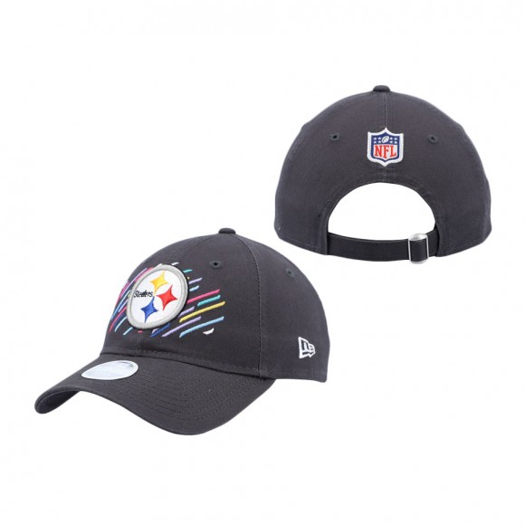 Women Steelers Charcoal 2021 NFL Crucial Catch 9TWENTY Adjustable Hat