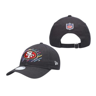 Women 49ers Charcoal 2021 NFL Crucial Catch 9TWENTY Adjustable Hat