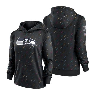 Women Seahawks Anthracite 2021 NFL Crucial Catch Therma Pullover Hoodie