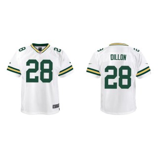 Youth Green Bay Packers A.J. Dillon #28 White Game Jersey