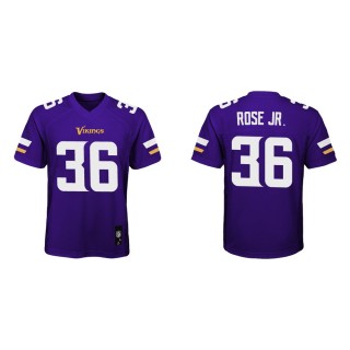 Youth Minnesota Vikings A.J. Rose Jr. #36 Purple Game Jersey