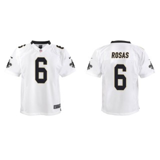 Youth New Orleans Saints Aldrick Rosas #6 White Game Jersey