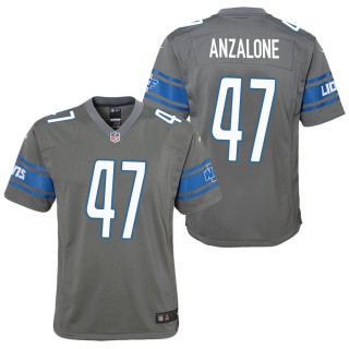 Youth Detroit Lions Alex Anzalone Steel Color Rush Game Jersey