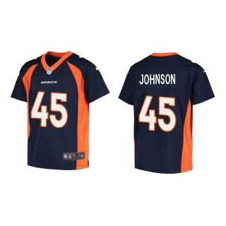 Youth Denver Broncos Alexander Johnson #45 Navy Game Jersey