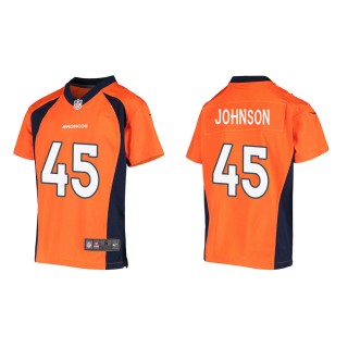Youth Denver Broncos Alexander Johnson #45 Orange Game Jersey