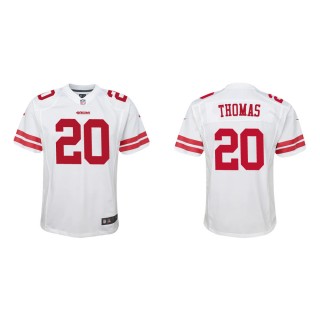 Youth San Francisco 49ers Ambry Thomas #20 White Game Jersey