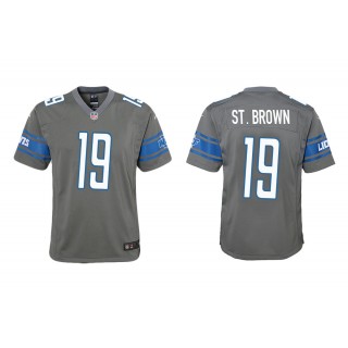 Youth Detroit Lions Amon-Ra St. Brown Steel Color Rush Game Jersey
