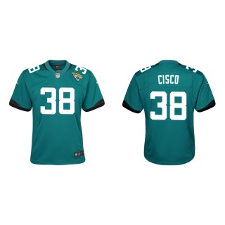 Youth Jacksonville Jaguars Andre Cisco #38 Teal Game Jersey