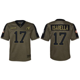 2021 Salute To Service Youth Cardinals Andy Isabella Olive Game Jersey