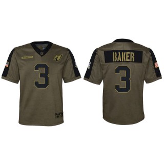 2021 Salute To Service Youth Cardinals Budda Baker Olive Game Jersey
