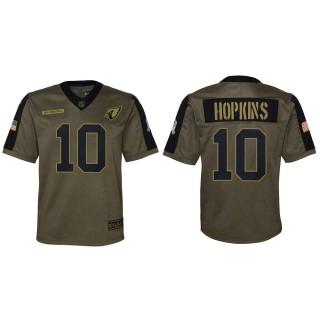 2021 Salute To Service Youth Cardinals DeAndre Hopkins Olive Game Jersey