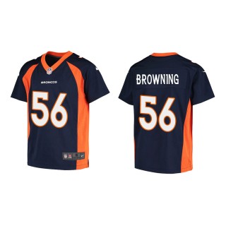 Youth Denver Broncos Baron Browning #56 Navy Game Jersey