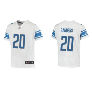 Youth Detroit Lions Barry Sanders #20 White Game Jersey