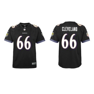 Youth Baltimore Ravens Ben Cleveland #66 Black Game Jersey