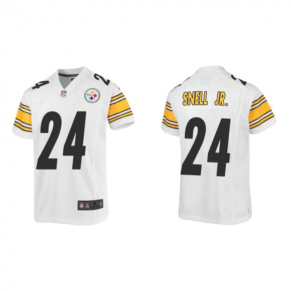 Youth Pittsburgh Steelers Benny Snell Jr. #24 White Game Jersey
