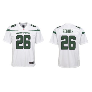 Youth New York Jets Brandin Echols #26 White Game Jersey