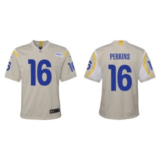 Youth Los Angeles Rams Bryce Perkins #16 Bone Game Jersey