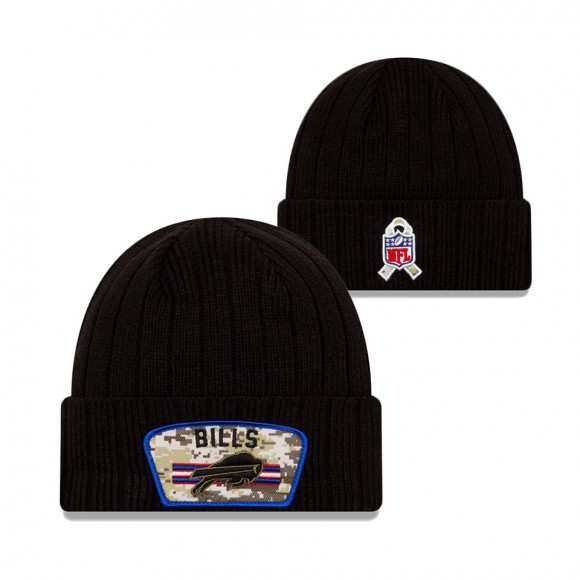 2021 Salute To Service Youth Bills Black Cuffed Knit Hat