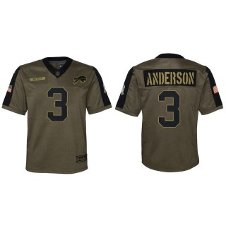 2021 Salute To Service Youth Bills Derek Anderson Olive Game Jersey