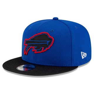 Youth Buffalo Bills Royal Black 2021 NFL Sideline Road 9FIFTY Snapback Hat