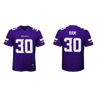 Youth Minnesota Vikings C.J. Ham #30 Purple Game Jersey