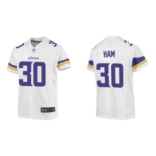 Youth Minnesota Vikings C.J. Ham #30 White Game Jersey