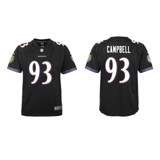 Youth Baltimore Ravens Calais Campbell #93 Black Game Jersey