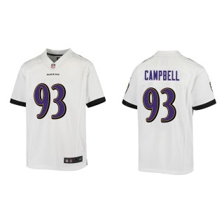 Youth Baltimore Ravens Calais Campbell #93 White Game Jersey