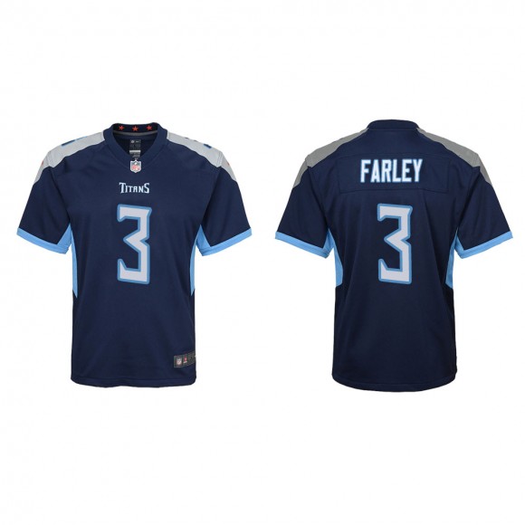 Youth Tennessee Titans Caleb Farley #3 Navy Game Jersey