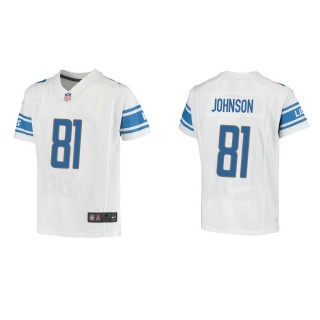 Youth Detroit Lions Calvin Johnson #81 White Game Jersey