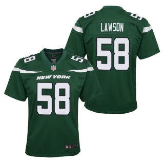 Youth New York Jets Carl Lawson Green Game Jersey