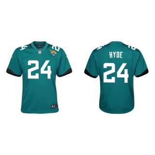 Youth Jacksonville Jaguars Carlos Hyde #24 Teal Game Jersey