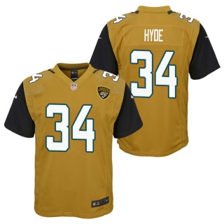 Youth Jacksonville Jaguars Carlos Hyde Gold Color Rush Game Jersey