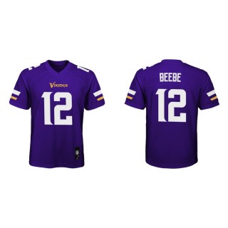 Youth Minnesota Vikings Chad Beebe #12 Purple Game Jersey
