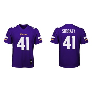 Youth Minnesota Vikings Chazz Surratt #41 Purple Game Jersey