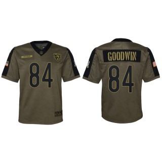 2021 Salute To Service Youth Bears Marquise Goodwin Olive Game Jersey