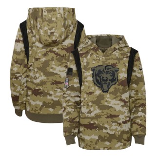 2021 Salute To Service Youth Bears Olive Therma Performance Pullover Hoodie