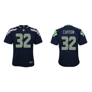 Youth Seattle Seahawks Chris Carson #32 College Navy Game Jersey