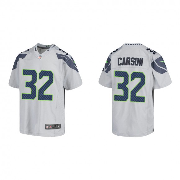 Youth Seattle Seahawks Chris Carson #32 Gray Game Jersey