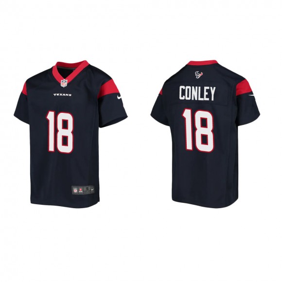 Youth Houston Texans Chris Conley #18 Navy Game Jersey