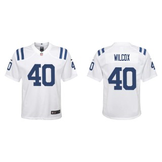 Youth Indianapolis Colts Chris Wilcox #40 White Game Jersey