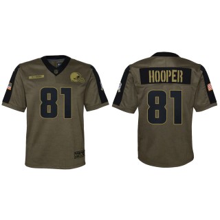 2021 Salute To Service Youth Browns Austin Hooper Olive Game Jersey