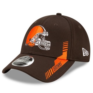 Youth Cleveland Browns Brown 2021 NFL Sideline Home 9FORTY Adjustable Hat
