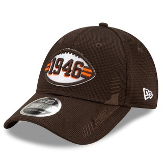 Youth Cleveland Browns Brown 2021 NFL Sideline Home Historic 9FORTY Adjustable Hat