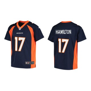 Youth Denver Broncos DaeSean Hamilton #17 Navy Game Jersey