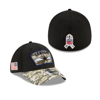 2021 Salute To Service Youth Cowboys Black Camo 39THIRTY Flex Hat