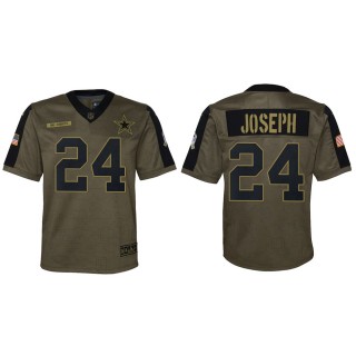2021 Salute To Service Youth Cowboys Kelvin Joseph Olive Game Jersey