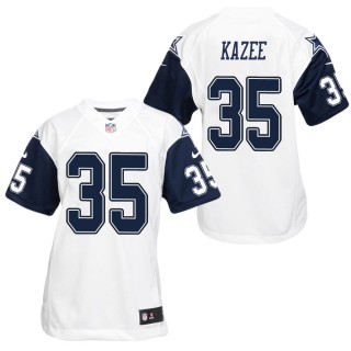 Youth Dallas Cowboys Damontae Kazee White Color Rush Game Jersey