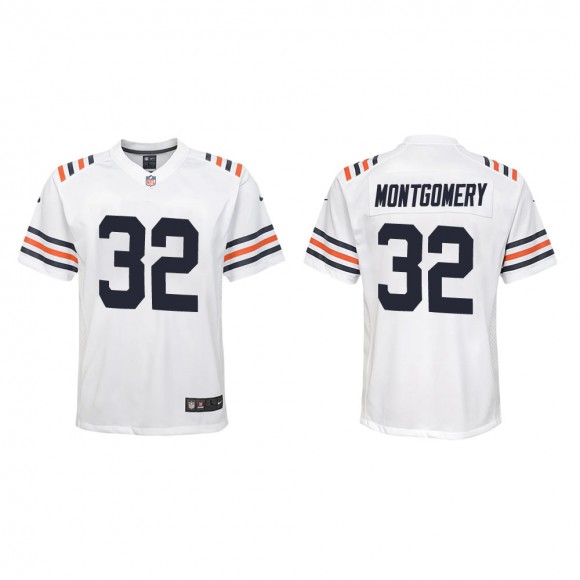 Youth Chicago Bears David Montgomery #32 White Classic Game Jersey